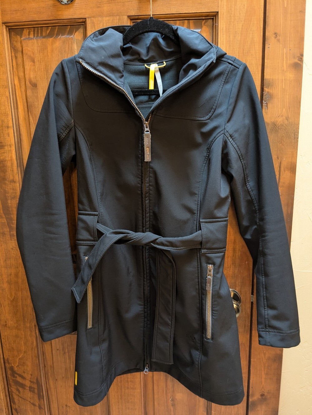 Lolë hooded, belted trench coat